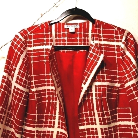 Pendleton Vtg Women's 10 Red White Snazzy Jacket - Picture 2 of 12